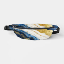 Luxurious Navy Blue & Gold Leaf Marble