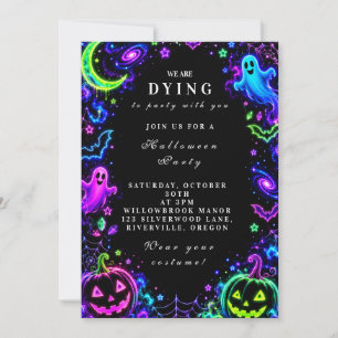 Luxurious Neon Halloween Celebration Invitation