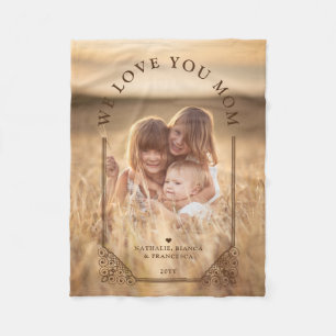 Luxurious Ornamental Dome Arch Photo I Love Mom Fleece Blanket