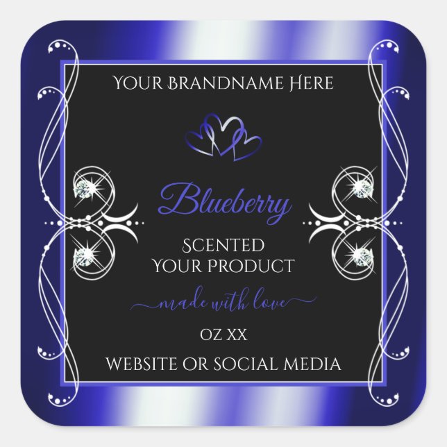 Luxurious Ornaments Black and Blue Product Labels (Front)