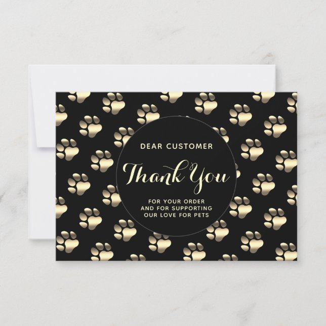 Luxurious paws pattern thank you card  (Front)