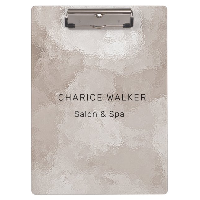 luxurious pearl metallic salon monogram clipboard (Front)