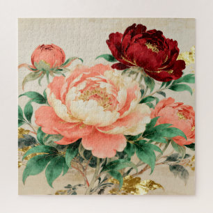Luxurious Peony Floral Bouquet Jigsaw Puzzle