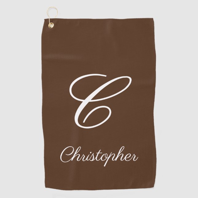 Luxurious Personalized Name + Initial Golf Towel (Front)