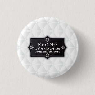 Luxurious Personalized Wedding Pin Button