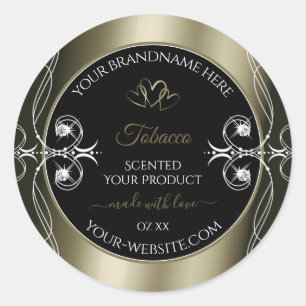 Luxurious Platinum Black Product Labels Ornamental