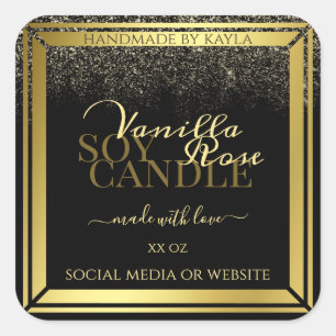 Luxurious Product Packaging Labels Black and Gold