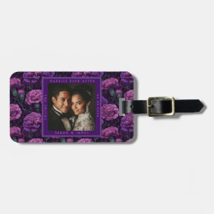 Luxurious Purple Carnation Traditional Wedding Luggage Tag