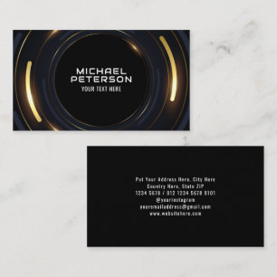 Luxurious Radial Gold Line   Modern Futuristic Business Card