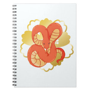 Luxurious Red Serpent & Gold Floral Art Planner -  Notebook