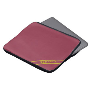 Luxurious Red Solid Colour Plain Personal Laptop Sleeve