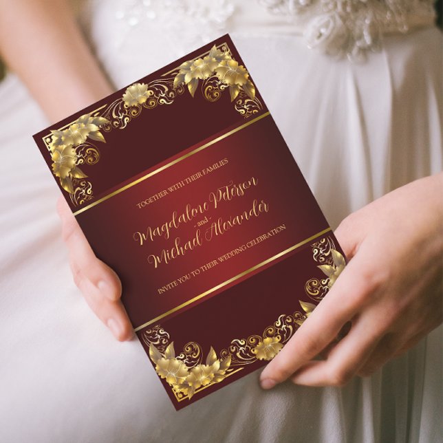 Luxurious Regal Gold Frame Wedding Invitation (Creator Uploaded)