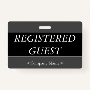 Luxurious "REGISTERED GUEST" Badge