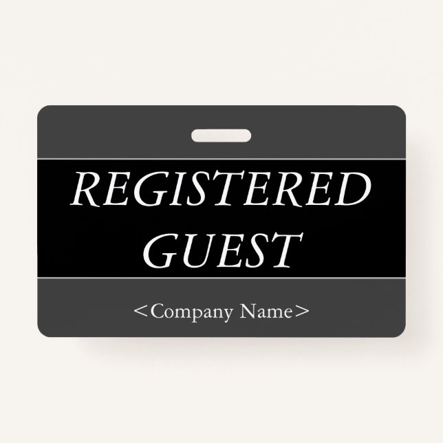 Luxurious "REGISTERED GUEST" Badge (Front)