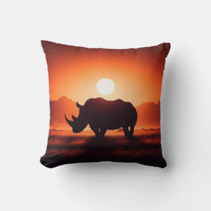 Luxurious Rhinoceros Pillow for Wildlife Lovers