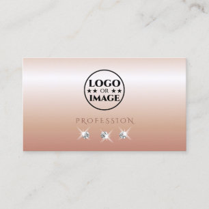 Luxurious Rose Coral Sparkling Diamonds with Logo Business Card