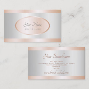 Luxurious Rose Gold and Silver Effect Professional Business Card