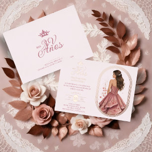 Luxurious Rose Gold Oval Frame Charming MIs XV
