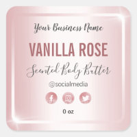 Luxurious Rose Gold Shiny Body Butter Labels