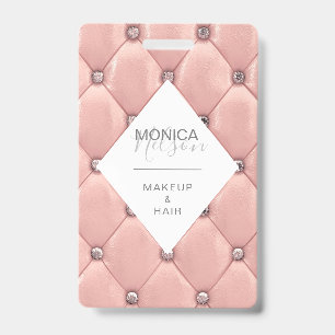 luxurious rose gold tufted monogram badge