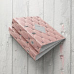 Luxurious Rose Gold Tufted Monogram Binder<br><div class="desc">This collection features beautiful rose gold and gold tufted backgrounds with rhinestones. In the middle is a diamond shape placeholder for a monogram and business information in different colours. Check our store for more complementary items from this collection.</div>