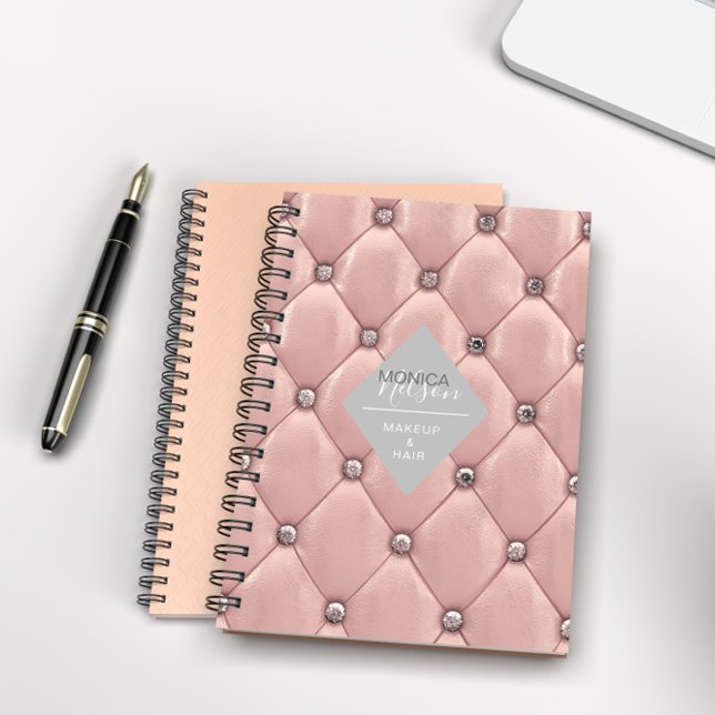 Luxurious Rose Gold Tufted Monogram Notebook (Creator Uploaded)