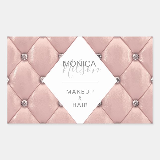 luxurious rose gold tufted monogram sticker (Front)
