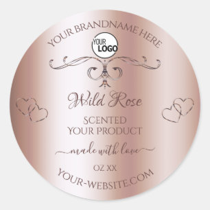 Luxurious Rose Golden Ornate Product Labels Logo