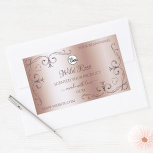 Luxurious Rose Golden Ornate Product Labels Logo