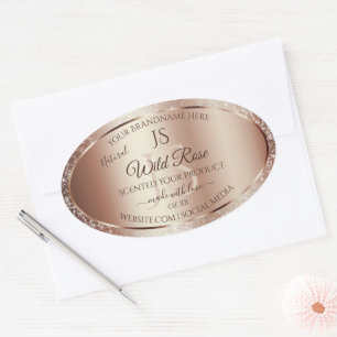 Luxurious Rosegold Glitter Monogram Product Labels