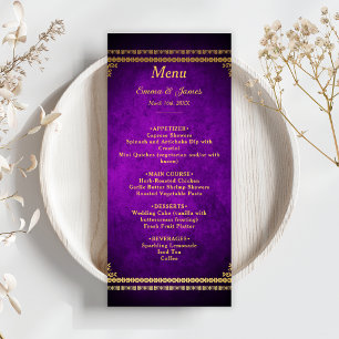 Luxurious Royal Purple & Gold Wedding Menu