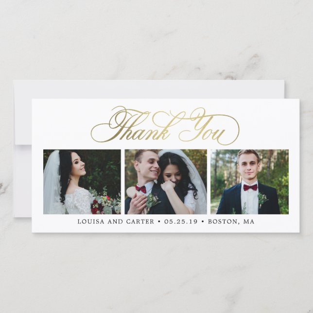 Luxurious Script EDITABLE COLOR Thank You Cards (Front)