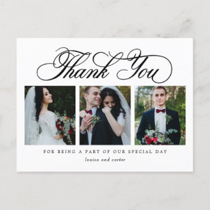 Luxurious Script EDITABLE COLOR Thank You Postcard