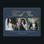 Luxurious Script EDITABLE COLOR Thank You Postcard<br><div class="desc">Sending out your thank you note will be a breeze with this chic and stylish thank you postcard. Visit our designs showroom at WWW.BERRYBERRYSWEET.COM</div>