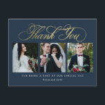 Luxurious Script EDITABLE COLOR Thank You Postcard<br><div class="desc">Sending out your thank you note will be a breeze with this chic and stylish thank you postcard. Visit our designs showroom at WWW.BERRYBERRYSWEET.COM</div>