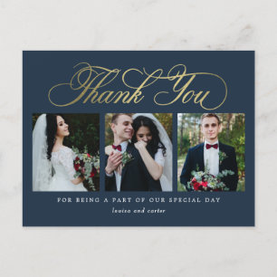 Luxurious Script EDITABLE COLOR Thank You Postcard