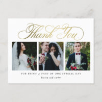 Luxurious Script EDITABLE COLOR Thank You Postcard