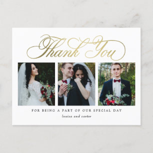 Luxurious Script EDITABLE COLOR Thank You Postcard