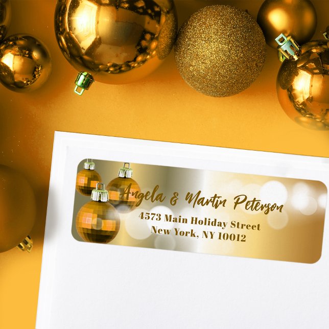 Luxurious Shiny Gold Baubles Metallic Address (Creator Uploaded)