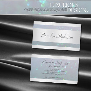 Luxurious Sparkling Pearl Glitters on Light Blue Business Card