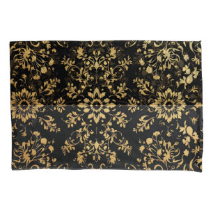 Luxurious style Pillow case black yellow pattern 