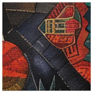 Luxurious Teal "Ancient Indigenous Chronicles" Pol Fabric