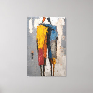 Luxurious Textured Blue & Gold Abstract Canvas Print