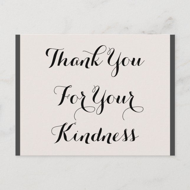 Luxurious "Thank You For Your Kindness" Postcard (Front)