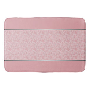 Luxurious Touch: Silver, White, and Blush Pink  Bath Mat