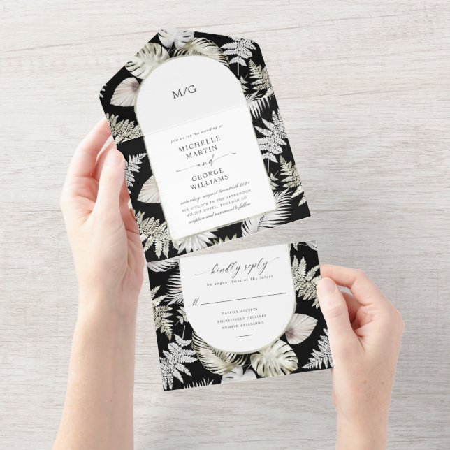 Luxurious Tropical Floral (no ENV needed) All In One Invitation (Tearaway)