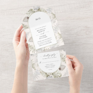 Luxurious Tropical Floral (no ENV needed) All In One Invitation