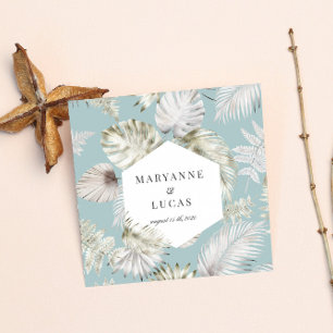 Luxurious Tropical Foliage Monogram Paper Napkins