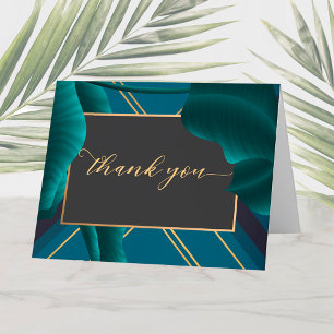 Luxurious Tropical Foliage Thank You Card