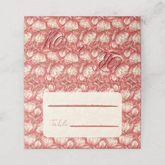 Luxurious Tulip Accent Backyard Wedding Place Card